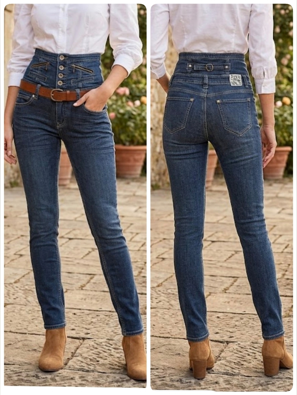 🔥🔥Rare Machine High-Rise Dark Blue Corset Waist Slim Jeans Sz 31
